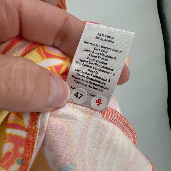 Talbots Tee 3/4‎ Sleeve Boat Neck Shirt Knit Stretch Floral Orange Size 2X - Picture 6 of 9